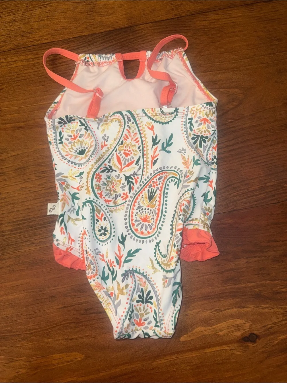 Coral Paisley Kids One-Piece Swimsuit